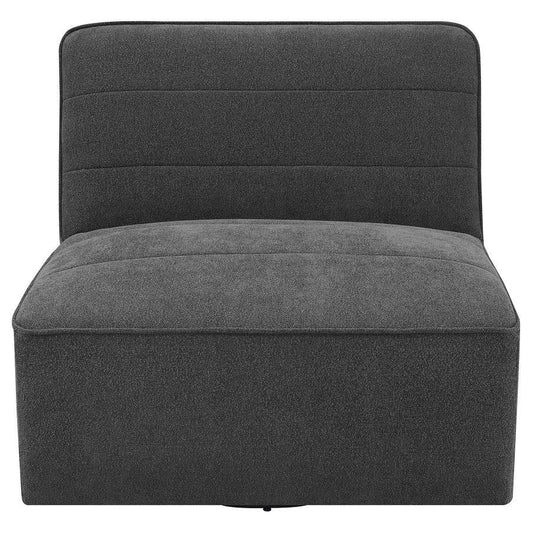 Cobie - Upholstered Armless Swivel Chair - Dark Charcoal Swivel Chairs by Coaster Fine Furniture - Walls Furniture & Mattress