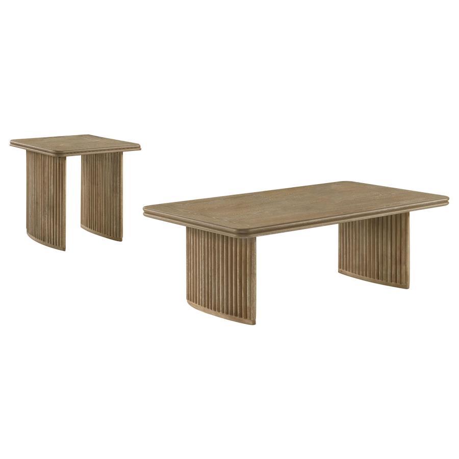 Adina - Wood Coffee Table Set Table Sets by Coaster Fine Furniture - Walls Furniture & Mattress