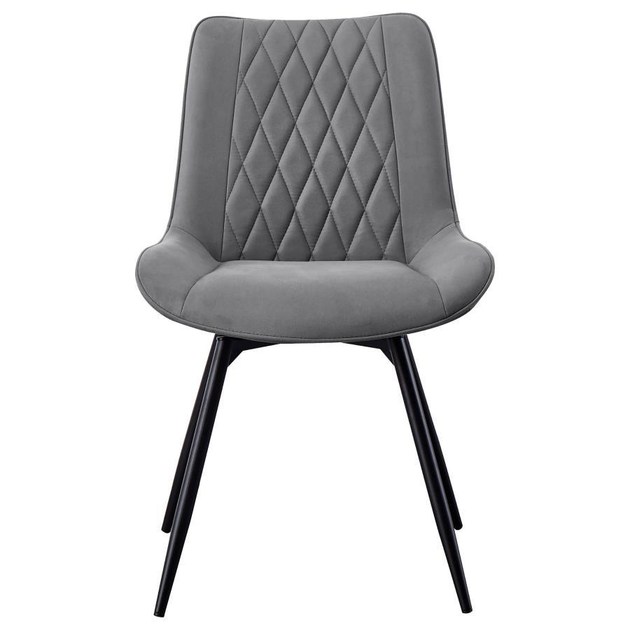Diggs - Upholstered Swivel Dining Side Chair (Set of 2) - Gray Chair Sets by CoasterEssence - Walls Furniture & Mattress