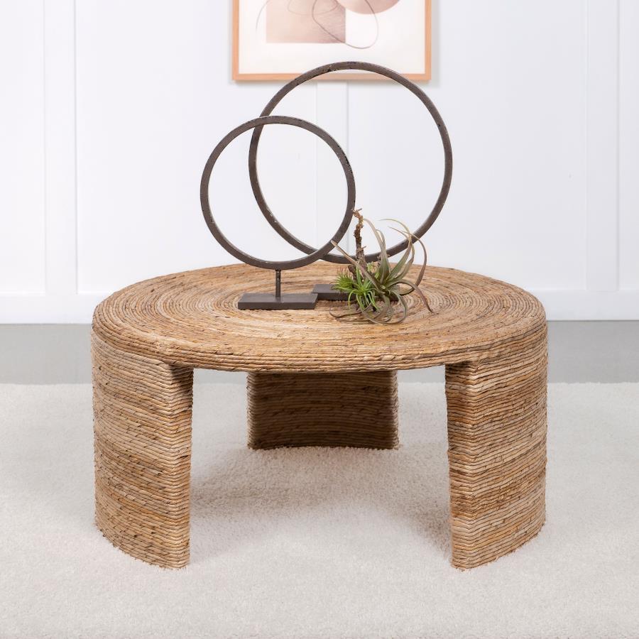 Artina - Woven Rattan Round Table End Tables by Coaster Fine Furniture - Walls Furniture & Mattress