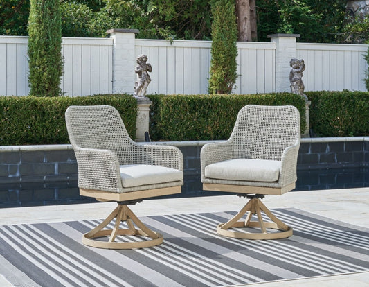 Seton Creek - Swivel Chair With Cushion (Set of 2) - Gray Chair Sets by Signature Design by Ashley® - Walls Furniture & Mattress