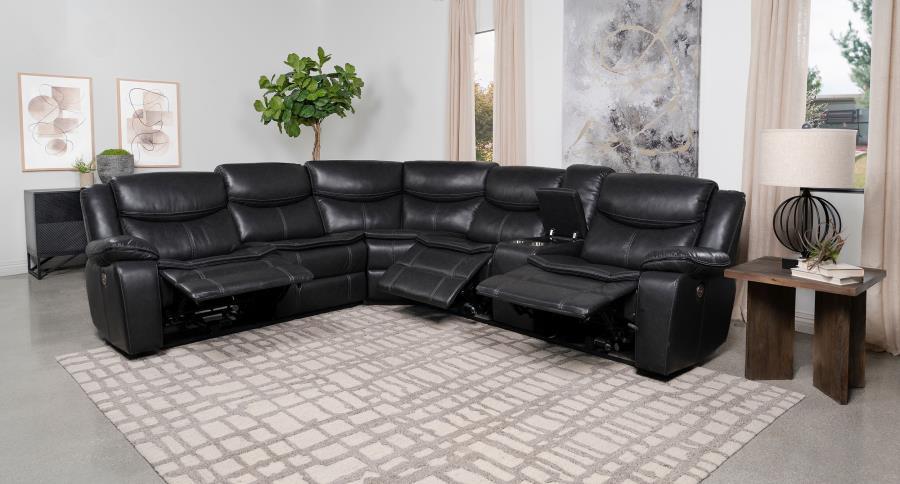 Sycamore - Upholstered Power Reclining Sectional Sofa Reclining Sectionals by Coaster Fine Furniture - Walls Furniture & Mattress