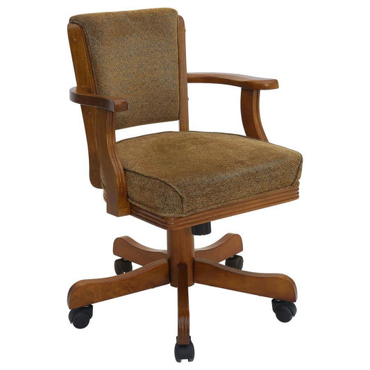 Mitchell - Upholstered Swivel Dining And Game Chair - Amber Gaming Chairs by CoasterEssence - Walls Furniture & Mattress