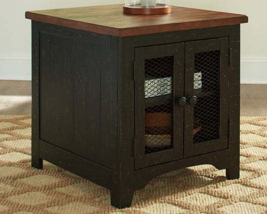 Valebeck - Rectangular End Table - Black / Brown End Tables by Signature Design by Ashley® - Walls Furniture & Mattress