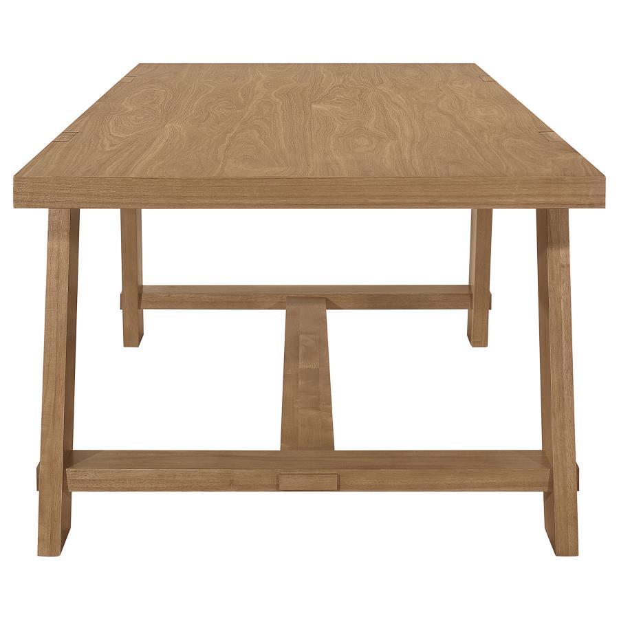 Sharon - Rectangular Wood Trestle Dining Table - Brown Dining Tables by Coaster Fine Furniture - Walls Furniture & Mattress