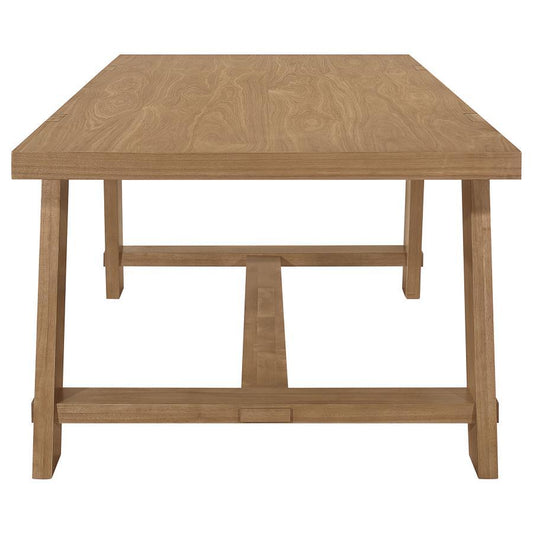Sharon - Rectangular Wood Trestle Dining Table - Brown Dining Tables by Coaster Fine Furniture - Walls Furniture & Mattress