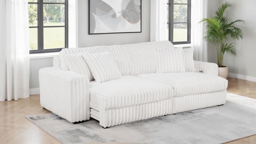Jacana - Corduroy Upholstered Dual Power Chaise Sofa Reclining Sectionals by Coaster Fine Furniture - Walls Furniture & Mattress