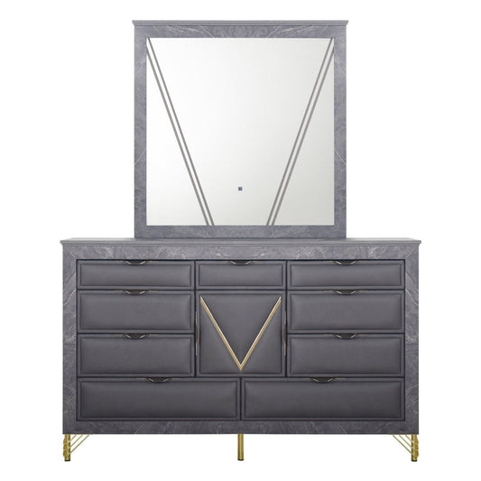 Symmetry - Lighted Mirror - Charcoal Mirrors by New Classic - Walls Furniture & Mattress