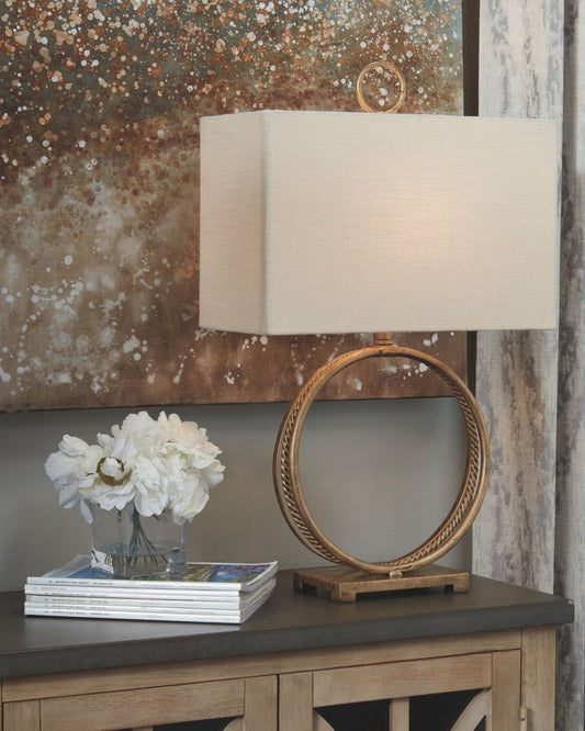 Mahala - Metal Table Lamp - Antique Gold Finish Table Lamps by Signature Design by Ashley® - Walls Furniture & Mattress