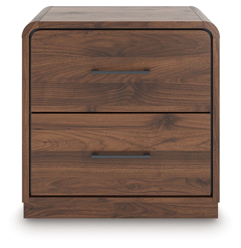 Fortlorn - Walnut Brown - Two Drawer Night Stand Accent Nightstands by Signature Design by Ashley® - Walls Furniture & Mattress