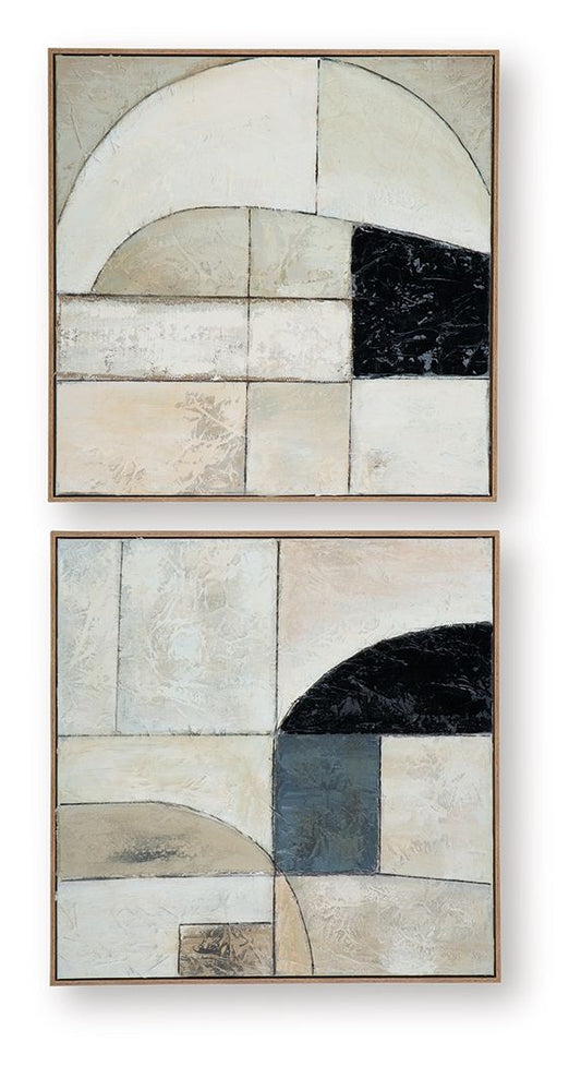 Bexlen - Tan / Taupe / Black - Wall Art Set (Set of 2) Canvas Art Sets by Signature Design by Ashley® - Walls Furniture & Mattress