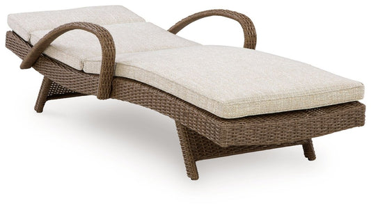 Laguna Heights - Chaise Lounge With Cushion - Beige Lounge Chairs by Signature Design by Ashley® - Walls Furniture & Mattress