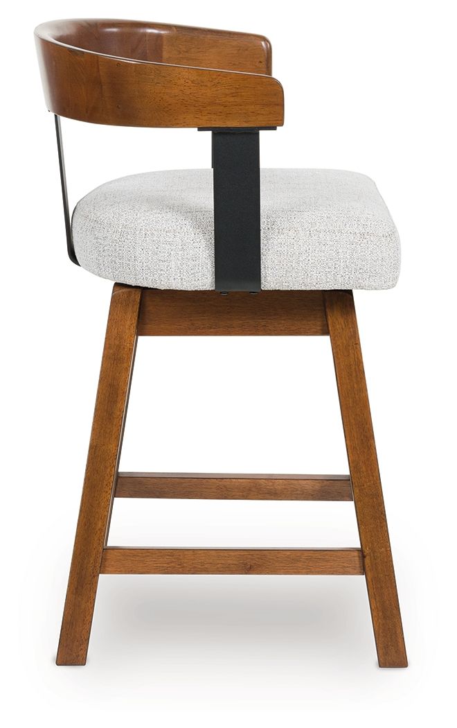Ralene - Medium Brown - Upholstered Swivel Barstool (Set of 2) Stool Sets by Signature Design by Ashley® - Walls Furniture & Mattress