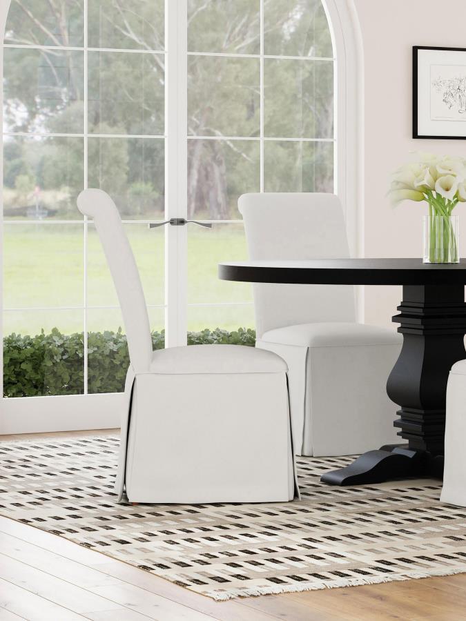 Shawna - Upholstered Skirted Dining Chair (Set of 2) Chair Sets by Coaster Fine Furniture - Walls Furniture & Mattress