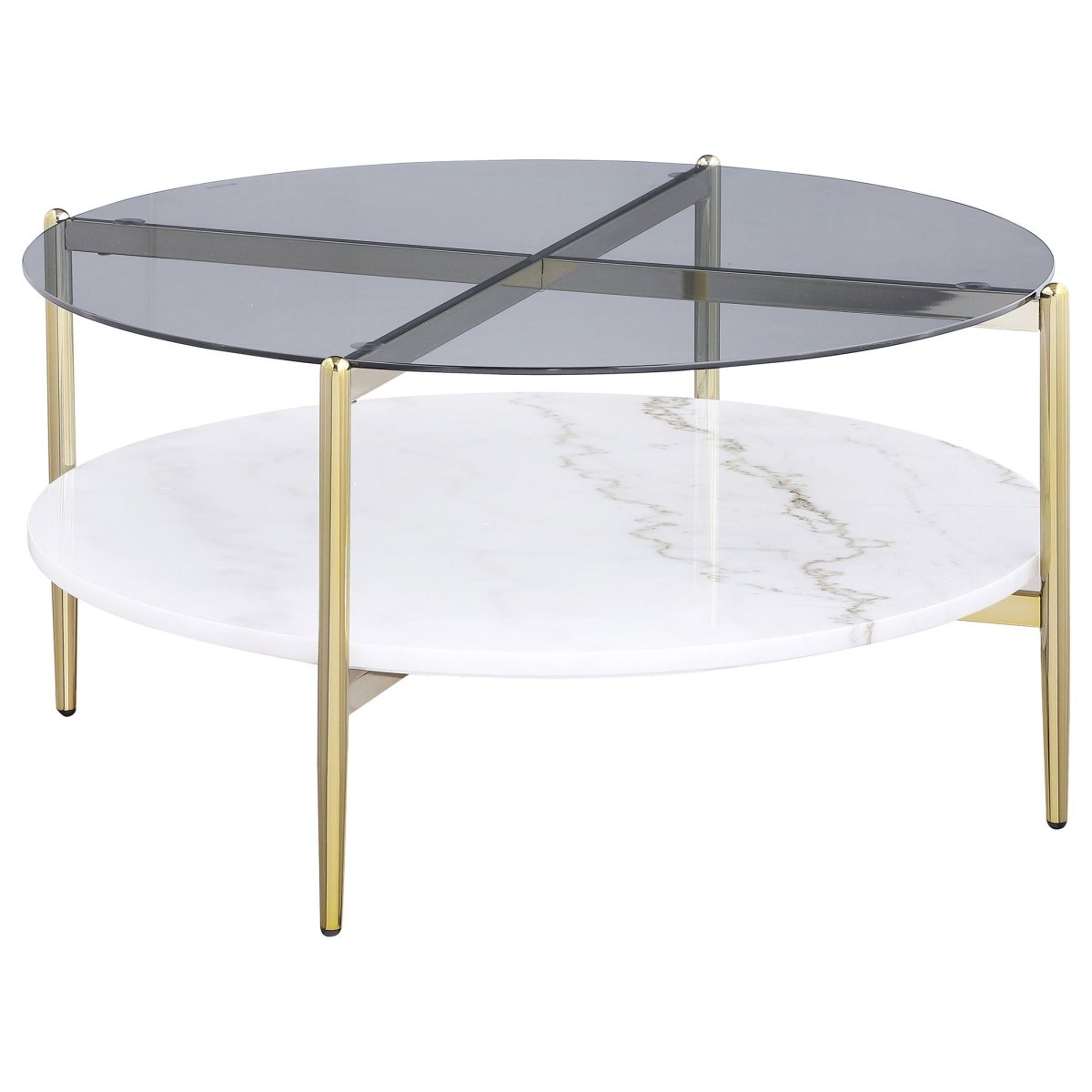 Jonelle - Round Glass Top Table End Tables by CoasterEveryday - Walls Furniture & Mattress