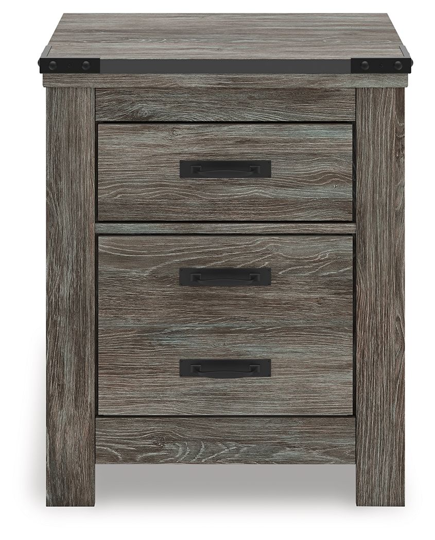 Frandern - Gray - Two Drawer Night Stand Nightstands by Signature Design by Ashley® - Walls Furniture & Mattress