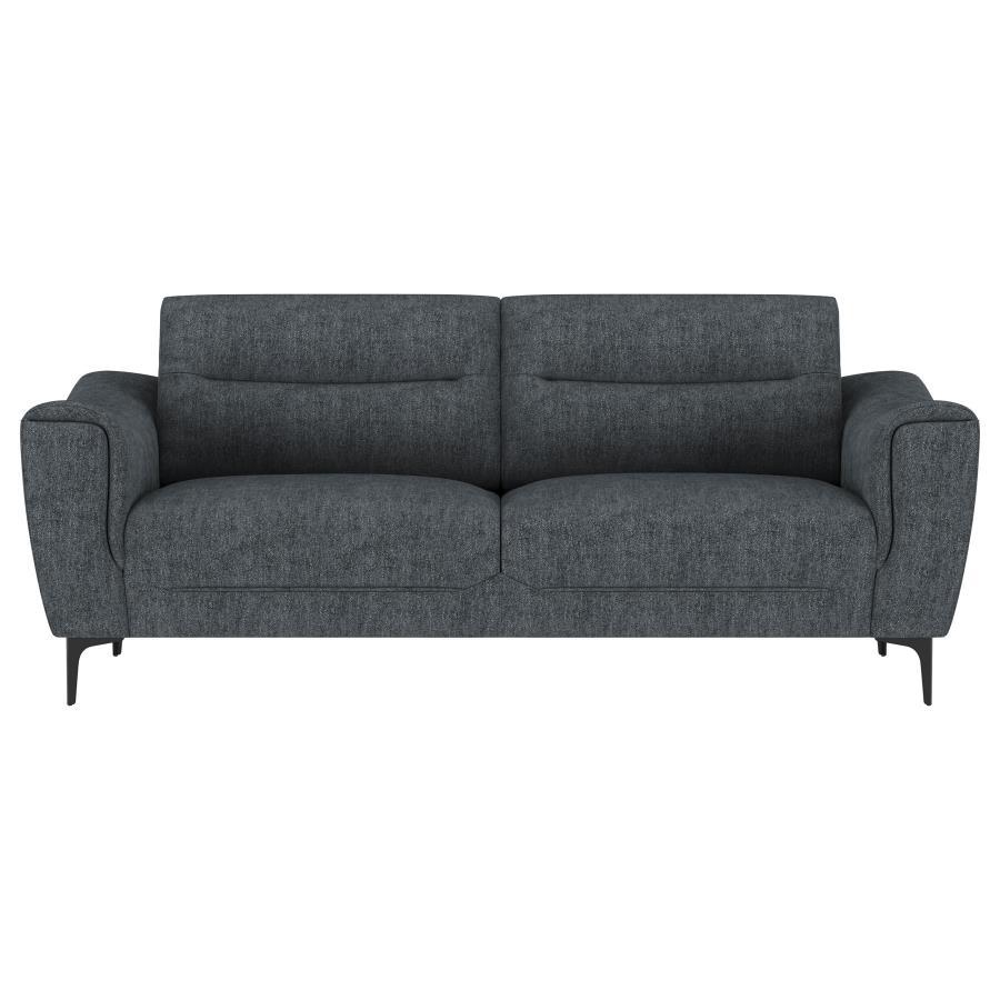 Nolan - Upholstered Sloped Track Arm Sofa - Charcoal Stationary Sofas by Coaster Fine Furniture - Walls Furniture & Mattress