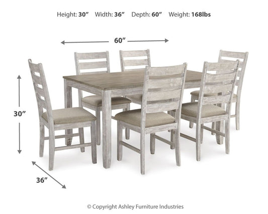 Skempton - Dining Room Table Set (Set of 7) - White 7 Piece Dining Room Sets by Signature Design by Ashley® - Walls Furniture & Mattress