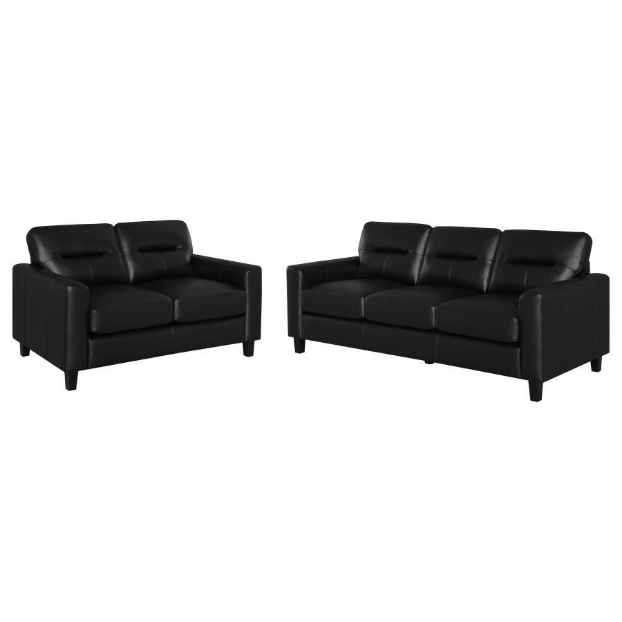 Scotland - Faux Leather Upholstered Sofa Set Stationary Sofas & Loveseats by Coaster Fine Furniture - Walls Furniture & Mattress