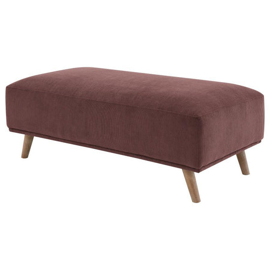 Elizabeth - Corduroy Upholstered Ottoman - Wine Red Upholstered Ottomans by Coaster Fine Furniture - Walls Furniture & Mattress