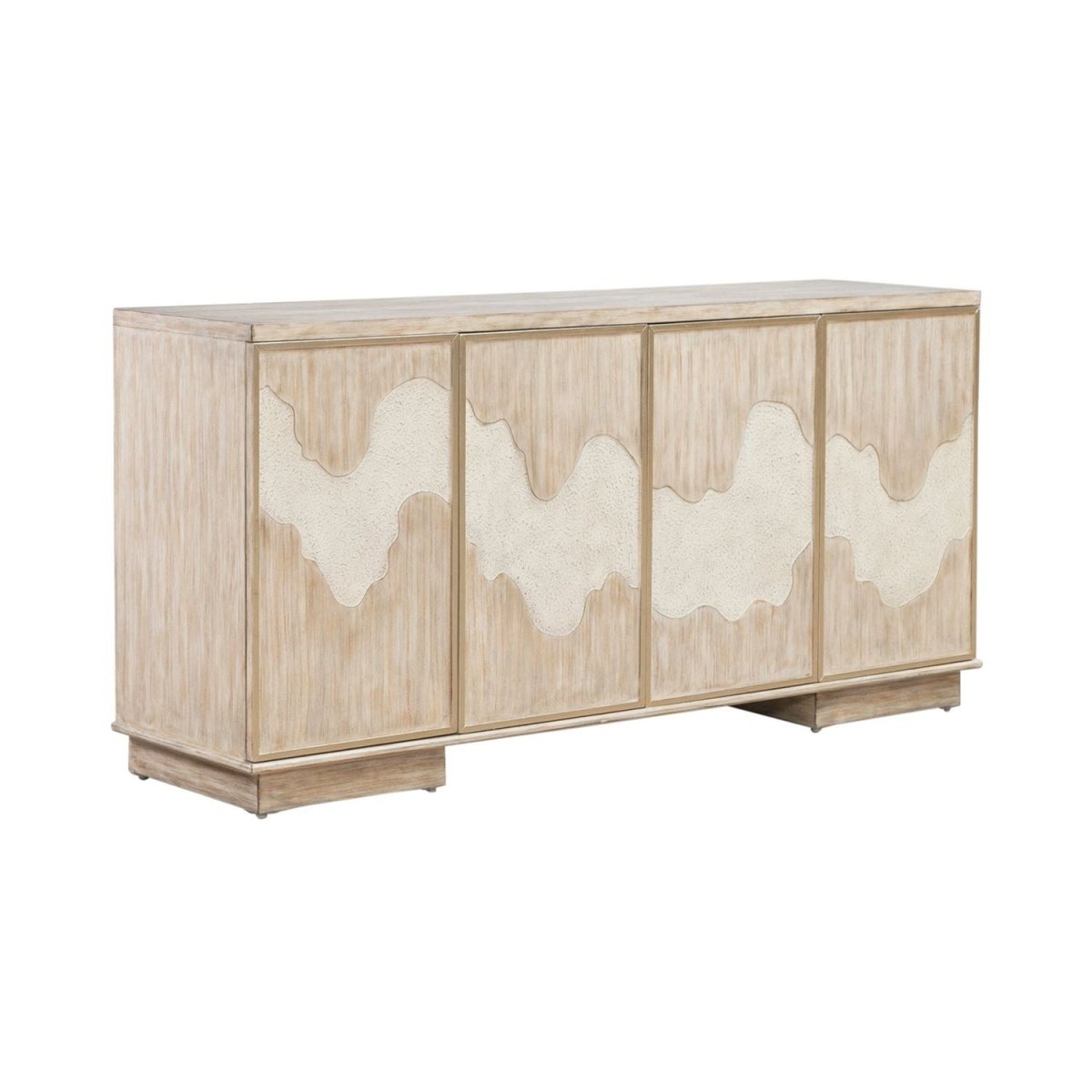 Terrace - 4 Door Accent Cabinet - Gray Accent Cabinets by Liberty Furniture - Walls Furniture & Mattress
