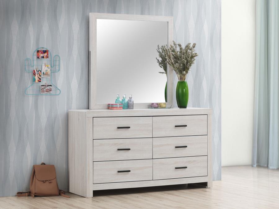 Brantford - 6 - Drawer Dresser With Mirror Dresser & Mirror by CoasterEveryday - Walls Furniture & Mattress