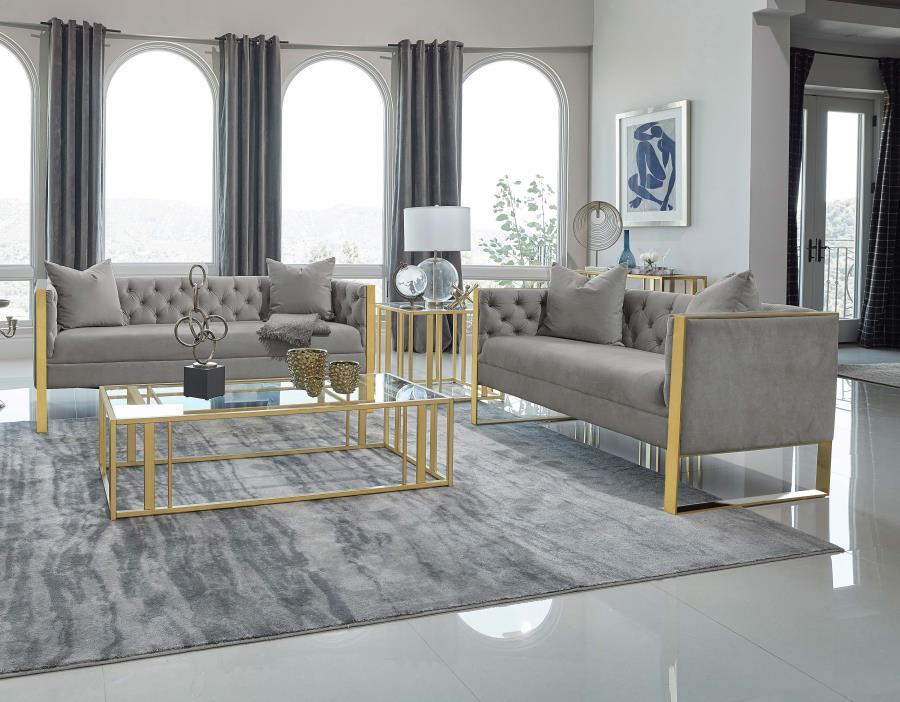 Eastbrook - Velvet Upholstered Tufted Sofa Set Stationary Sofas & Loveseats by CoasterElevations - Walls Furniture & Mattress