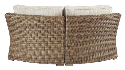 Beachcroft - Curved Corner Chair w/Cushion - Beige Armless Chairs by Signature Design by Ashley® - Walls Furniture & Mattress