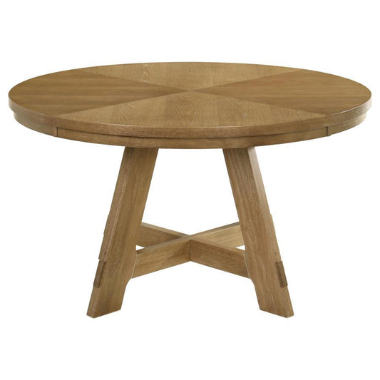 Danvers - Round Wood Dining Table - Brown Oak Dining Tables by Coaster Fine Furniture - Walls Furniture & Mattress
