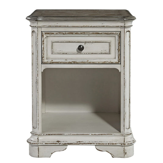 Magnolia Manor - 1 Drawer Nightstand - White Accent Nightstands by Liberty Furniture - Walls Furniture & Mattress