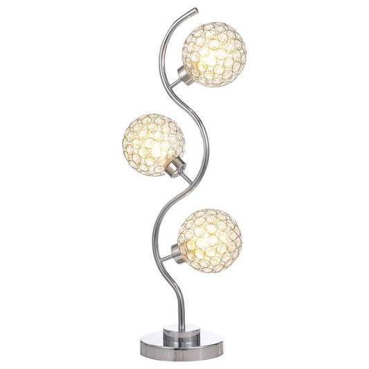 Amberley - 3 - Light Curvy Metal Table Lamp Silver - Silver Table Lamps by Coaster Fine Furniture - Walls Furniture & Mattress