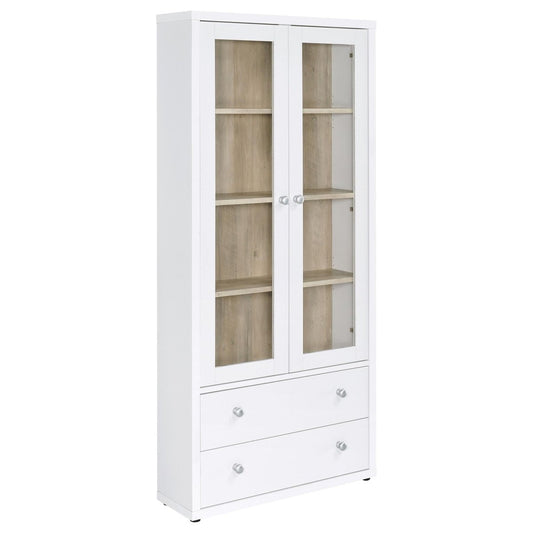 Hawthorne - 4 - Shelf Glass Door Tall Cabinet With Drawers Display Cabinets by Coaster Fine Furniture - Walls Furniture & Mattress
