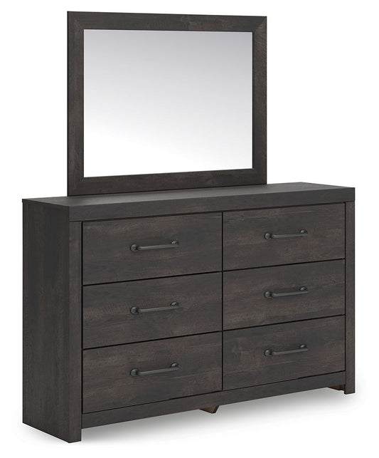 Hollivern - Dresser And Mirror - Dark Gray