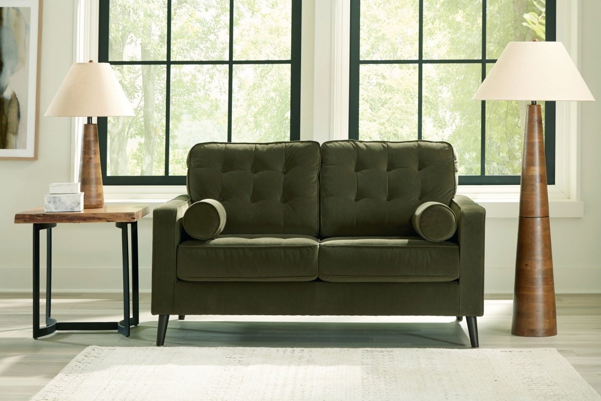 Reveon Lakes - Olive - Loveseat Stationary Loveseats by Ashley® - Walls Furniture & Mattress