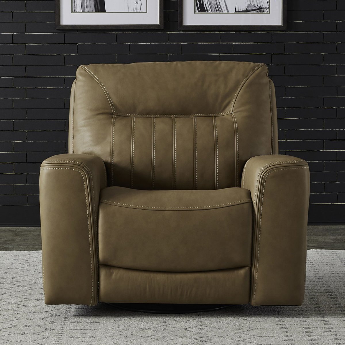 Bennett - Swivel Glider Recliner P2 - Butternut - Butternut Leather Swivel Glider Chairs by Liberty Furniture - Walls Furniture & Mattress