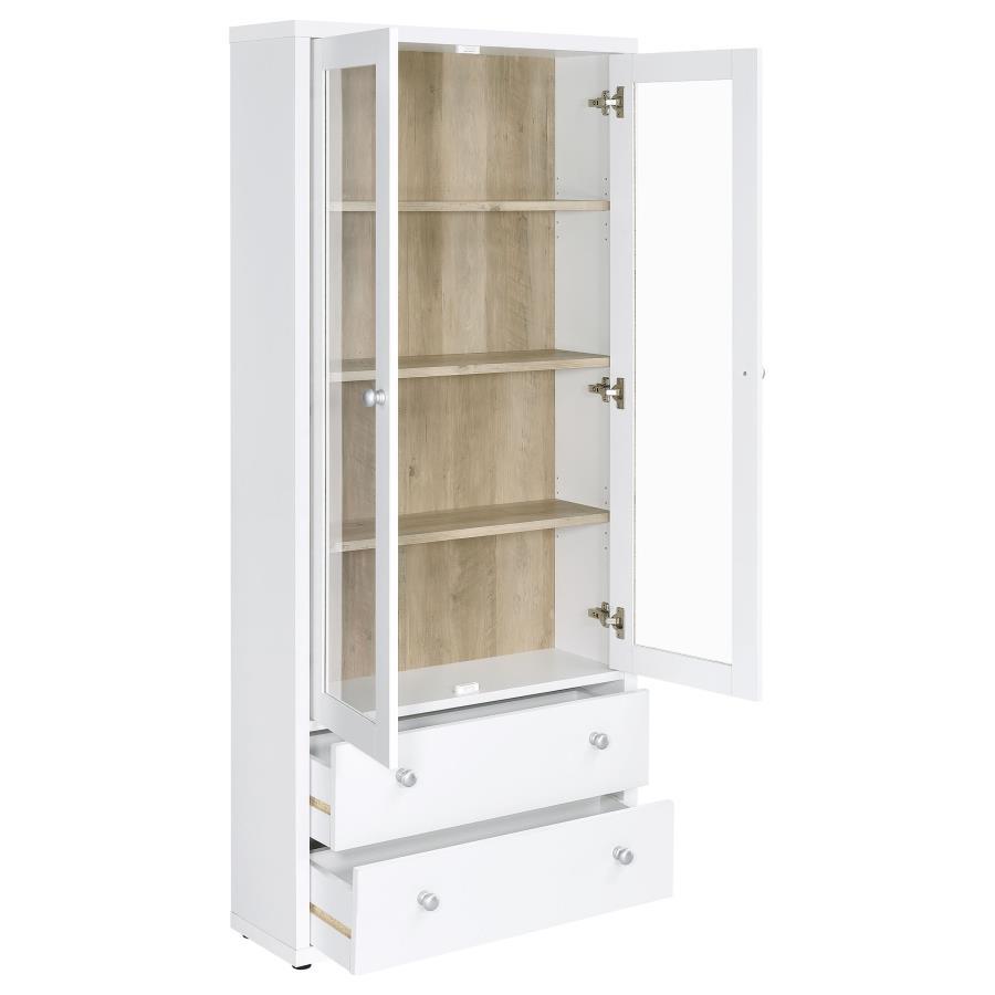 Hawthorne - 4 - Shelf Glass Door Tall Cabinet With Drawers Display Cabinets by Coaster Fine Furniture - Walls Furniture & Mattress