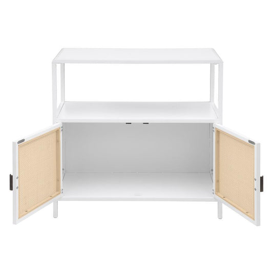 Amherst - 2 - Door Radio Weave Cane Metal Accent Cabinet Accent Cabinets by Coaster Fine Furniture - Walls Furniture & Mattress