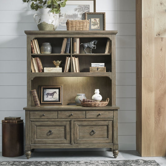 Americana Farmhouse - Credenza & Hutch - Light Brown Credenzas & Hutches by Liberty Furniture - Walls Furniture & Mattress