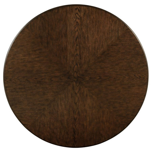 Landon - Round Wood Pedestal Dining Table - Rich Brown Dining Tables by Coaster Fine Furniture - Walls Furniture & Mattress