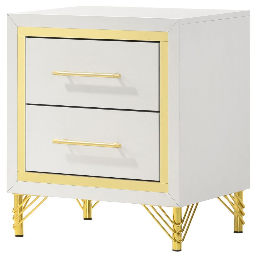 Lucia - 2 - Drawer Nightstand - White Accent Nightstands by Coaster Fine Furniture - Walls Furniture & Mattress