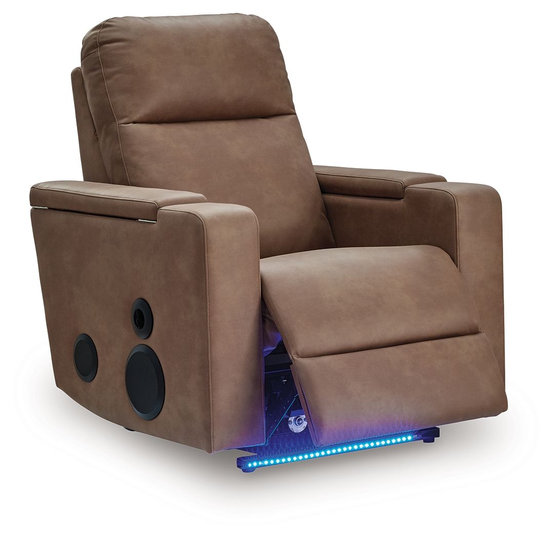Lorrenton - Glider Power Recliner With Audio System - Caramel Glider Chairs by Signature Design by Ashley® - Walls Furniture & Mattress