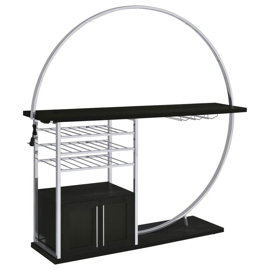 Risley - 2 - Door Circular LED Home Bar With Wine Storage Home Bars by Coaster Fine Furniture - Walls Furniture & Mattress