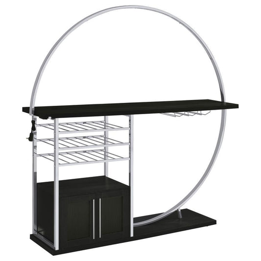 Risley - 2 - Door Circular LED Home Bar With Wine Storage Home Bars by Coaster Fine Furniture - Walls Furniture & Mattress
