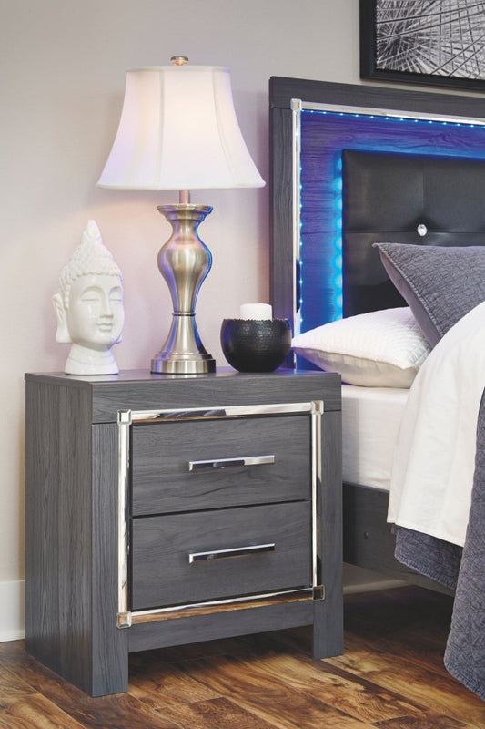 Lodanna - Two Drawer Night Stand - Gray Accent Nightstands by Signature Design by Ashley® - Walls Furniture & Mattress