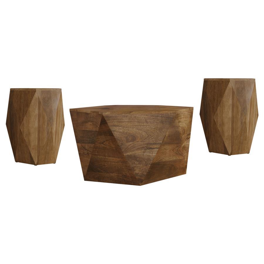 Zalika - Solid Wood Coffee And End Table Set Table Sets by Coaster Fine Furniture - Walls Furniture & Mattress