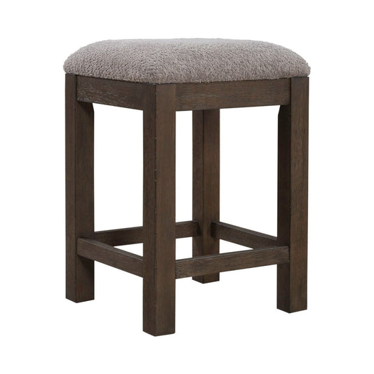 Cascade Falls - Upholstered Console Stool - Satin Espresso / Gray