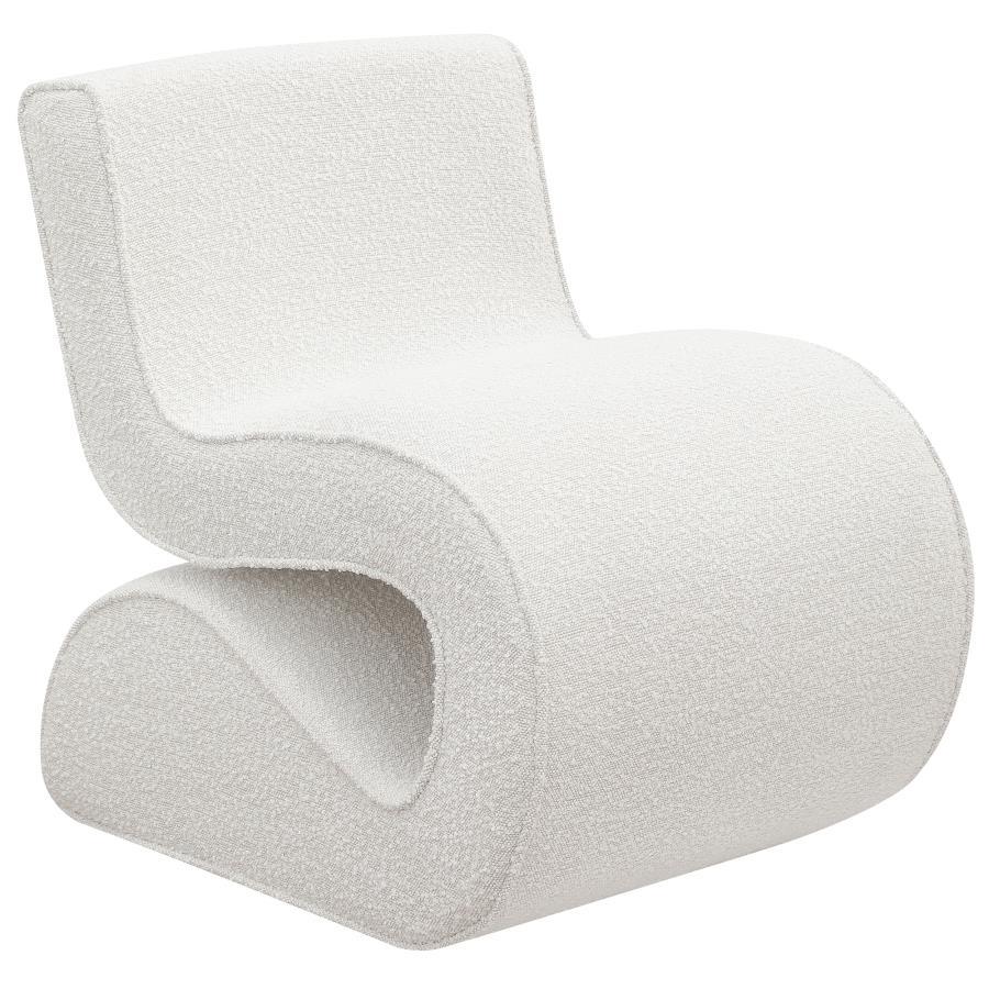 Ronea - Boucle Upholstered Armless Curved Chair Armless Chairs by Coaster Fine Furniture - Walls Furniture & Mattress