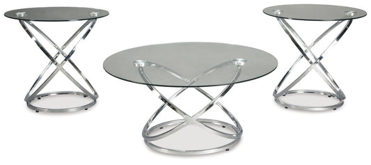 Hollynyx - Occasional Table Set (Set of 3) - Chrome Finish Table Sets by Signature Design by Ashley® - Walls Furniture & Mattress