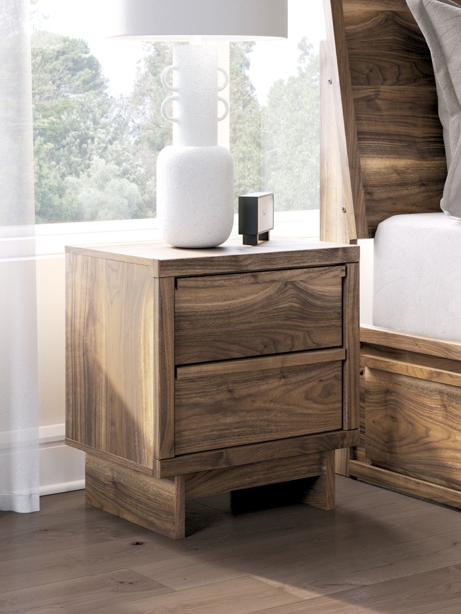 Chirason - Two Drawer Night Stand - Brown Nightstands w/ Charging Stations by Signature Design by Ashley® - Walls Furniture & Mattress