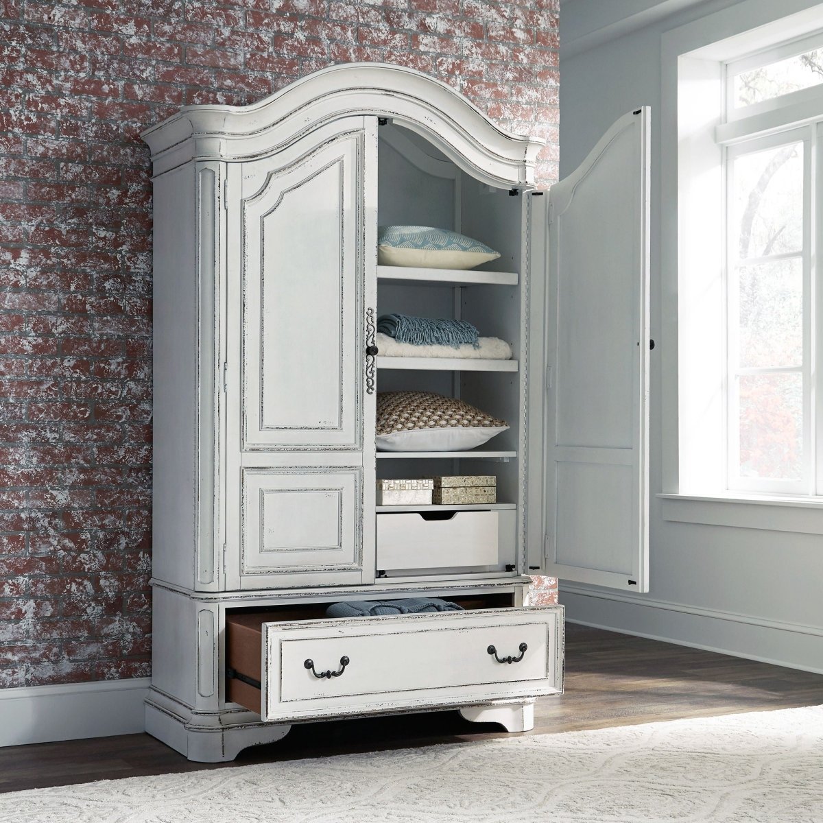 Magnolia Manor - Armoire - White Wardrobes by Liberty Furniture - Walls Furniture & Mattress